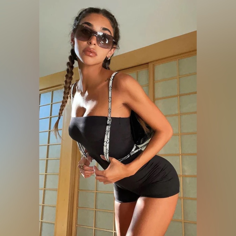 Fashion Nova Buenos Aires Strapless Romper - Black
